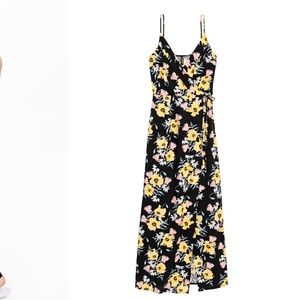 Maxi Dress with Slit - Floral design